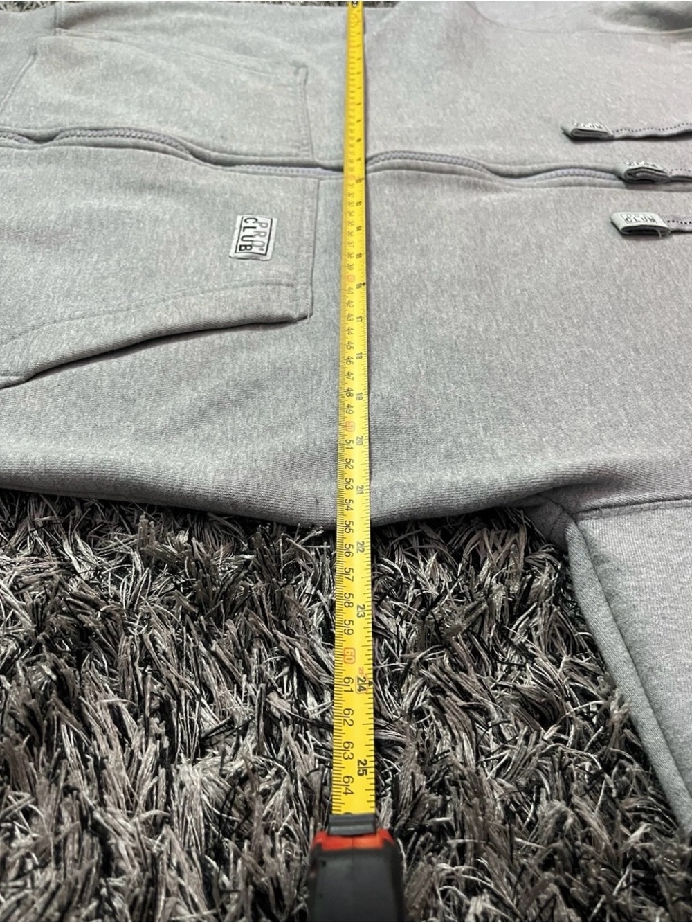 Grey Zip-Up Pro club Hoodie Sweatshirt - Men's - Picture 6 of 6